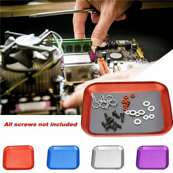 

Useful Aluminum Screw Tray w/ Magnetic Pad for RC Model Phone Car Repair Tool 106x86mm