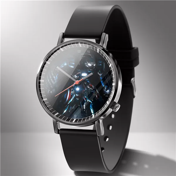 DIY супер герой для мужчин и женщин часы может логотип настроить на заказ фото наручные часы Прямая поставка кварцевые часы Мода личность - Цвет: 7