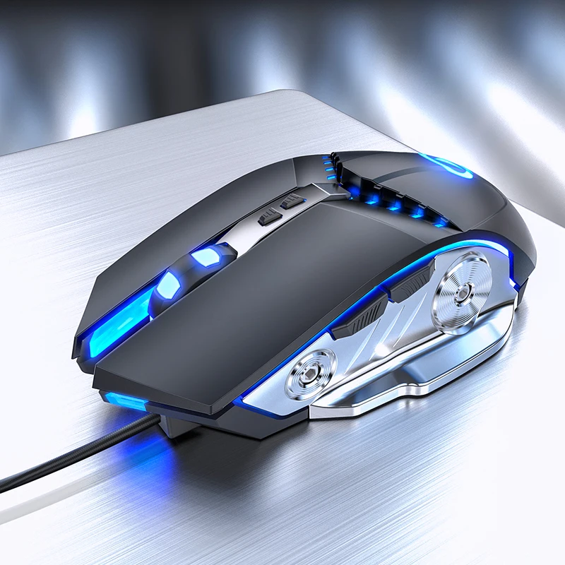 Проводная игровая мышь 3200DPI дышащий светодиодный Электронный Спорт механическая