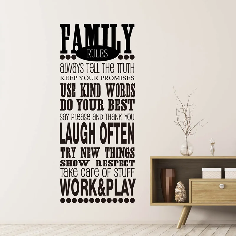 Family Rules Wall Decal For Home DecorWall Stickers AliExpress