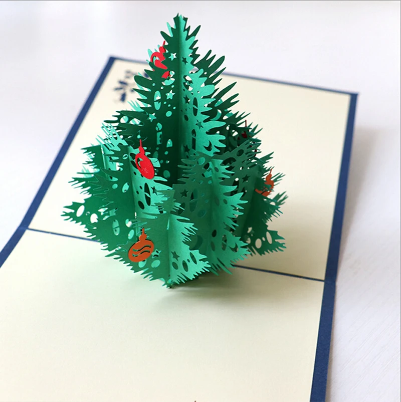 3D всплывающие поздравительные открытки с Рождеством приглашение на день рождения Рождественская вечеринка День Святого Валентина праздничная открытка Рождественская Подарочная открытка