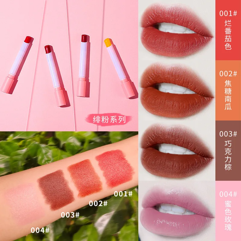 4 pcs Beautiful Lipstick Set Cigarette Lip Makeup Matte Waterproof Long lasting Lip stick Nude Sexy Red Easy to wear Lip Balm 4 pcs Beautiful Lipstick Set Cigarette Lip Makeup Matte Waterproof Long lasting Lip stick Nude Sexy Red Easy to wear Lip Balm