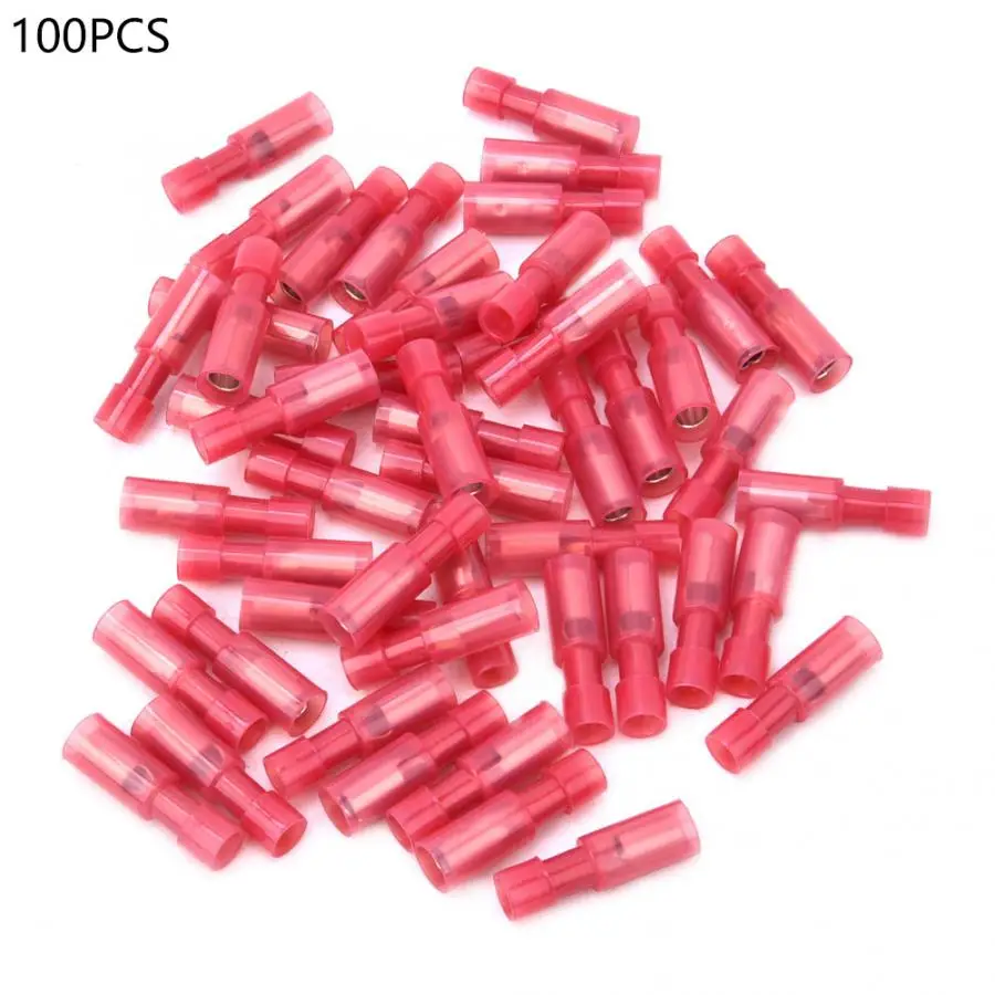 Female Connector 100 Pcs Connector Red 1.25 Female 22-16AWG Terminal Connector