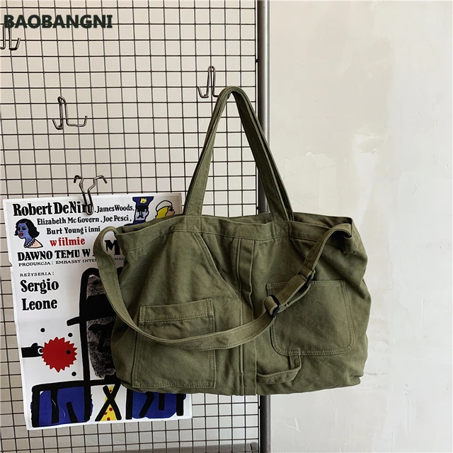 Minimalist Canvas Hobo Bag, Women's Large Capacity Fashion Crossbody Bag  For Travel & School - Temu