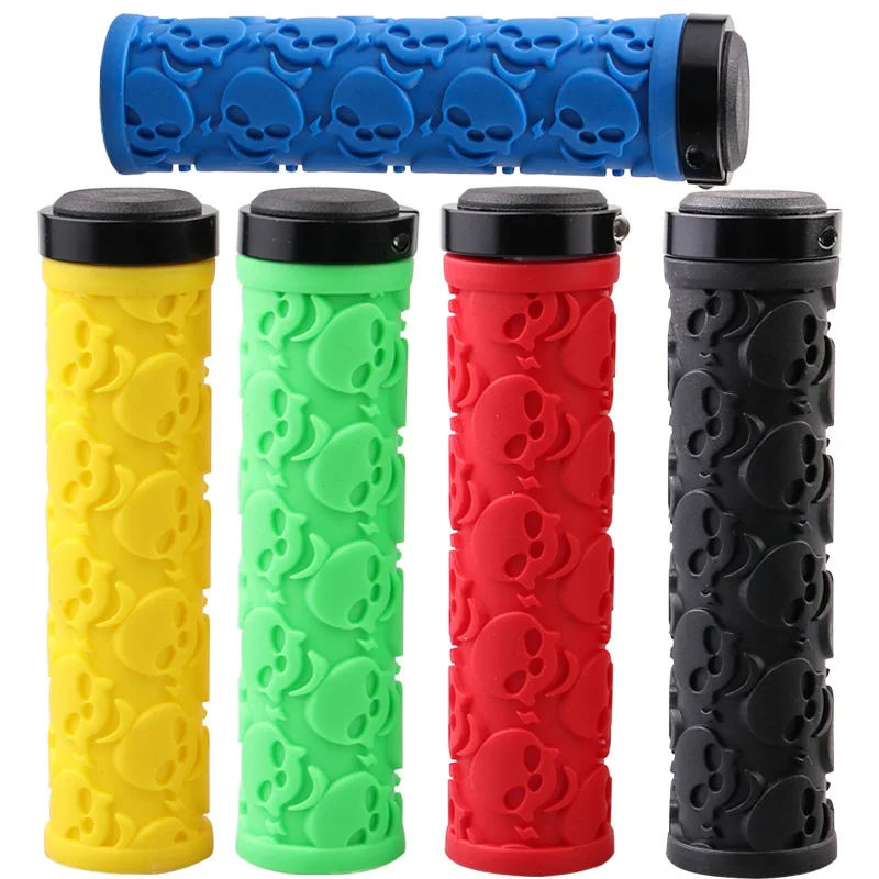 1Pair Ghost Skeleton Bike Bicycle Handlebar Cover Soft Rubber Grips MTB Mountain Handle Bar Covers grips lock motorcycle | Спорт и