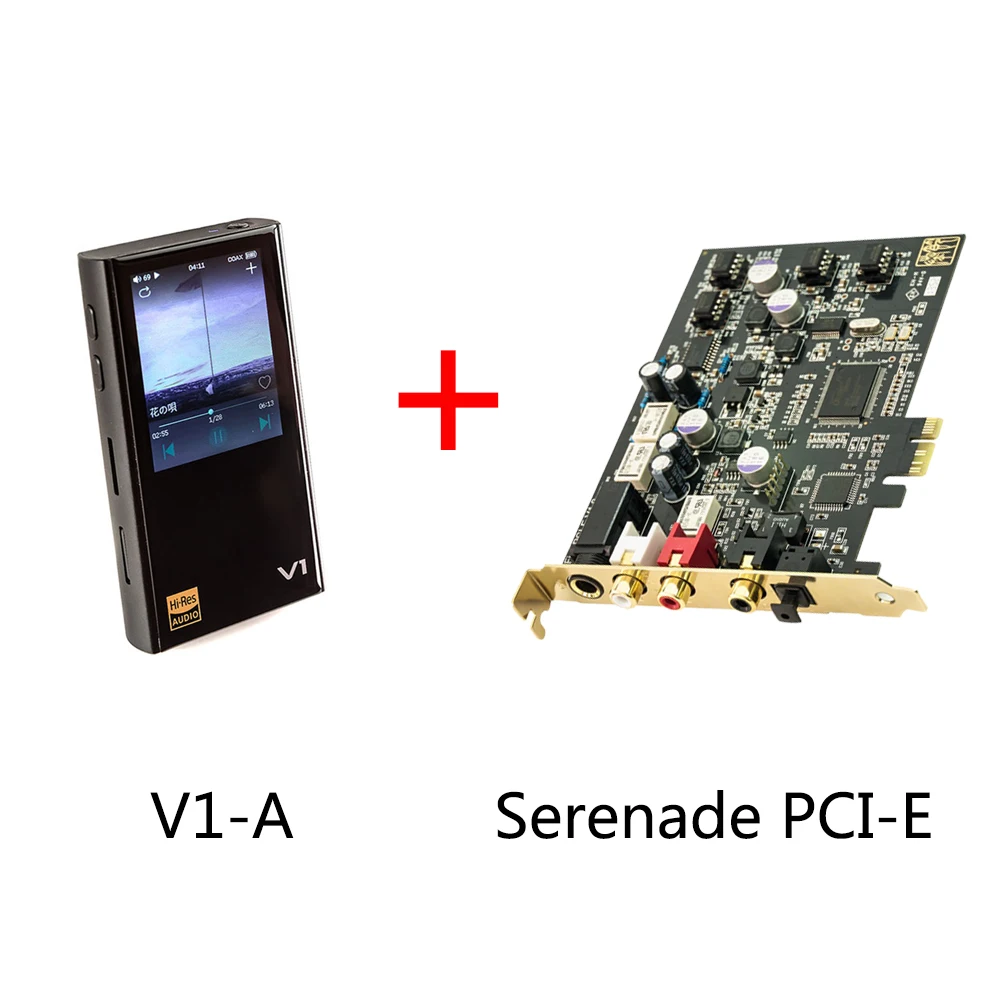 TempoTec(V1-A)+ Serenade PCI-E, HIFI PCM& DSD 256 плеер Поддержка Bluetooth LDAC AAC APTX IN& OUT USB DAC для ПК с ASIO AK4377ECB - Цвет: Черный