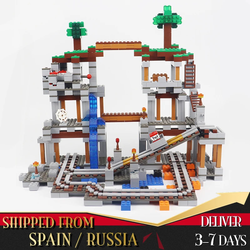 

Minecraft Series The Mine Scenes Set 922Pcs Building Blocks Steve Alex Zombie Assembled Toy For Kids Compatible Minecraft Bricks