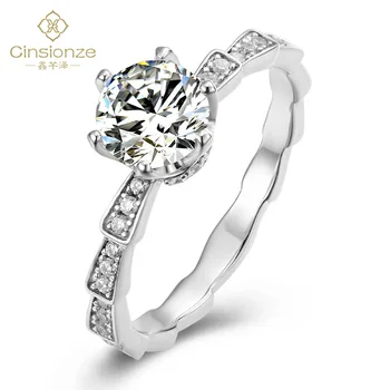 

Cinsionze Women's Creative Mechanical Snake Wedding Band Ring 1 Carat Moissanite 18K White Gold Plated S925 Sterling Silver Ring