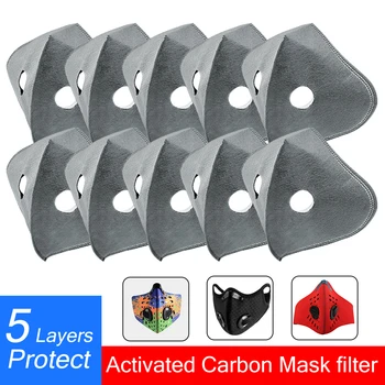 

5 Layers KN95 Mask Filter with Active Carbon Mask Filter Anti-Dust PM2.5 Replacement Cycling Mask Filter Protect Effective