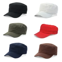 Мужской хлопок армейский плоский головной убор классический сплошной кадет боевой военный бейсбольные кепки BDHAT0004