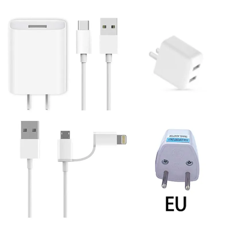 ZMI QC 3,0 Быстрая зарядка USB адаптер питания дорожная вилка настенное зарядное устройство с кабелем типа C - Тип штекера: Two-port charger