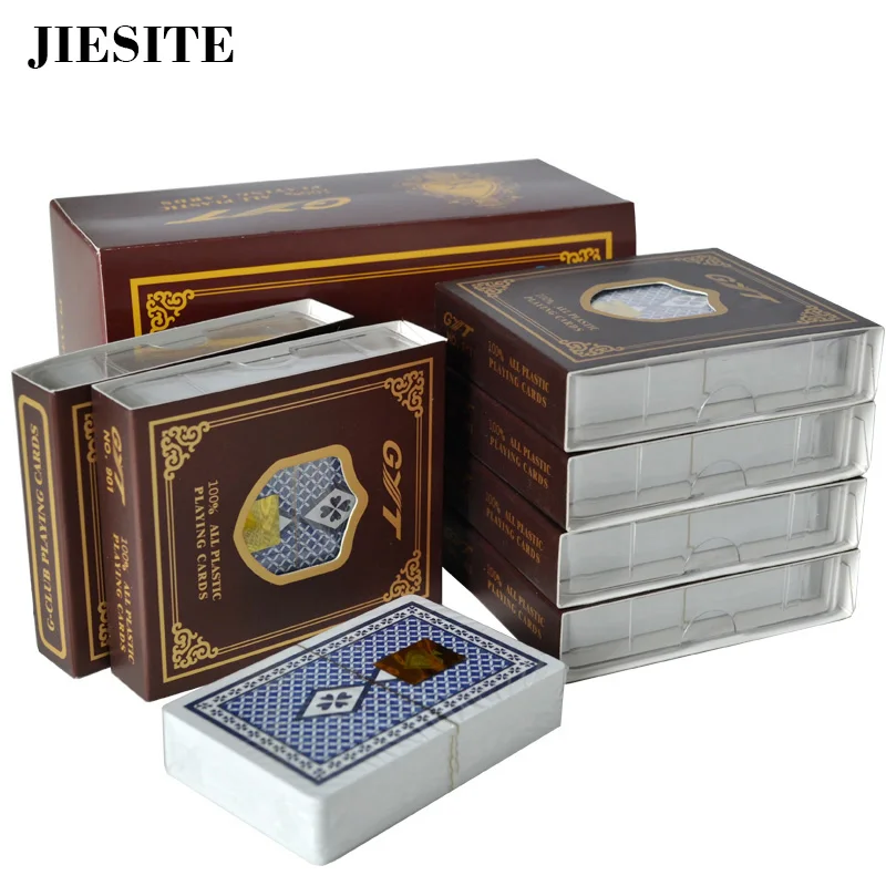JIESITE Texas Holdem пластик ПВХ игральные карты игры в покер карты водонепроницаемые и тусклые полированные GYT настольные игры в покер