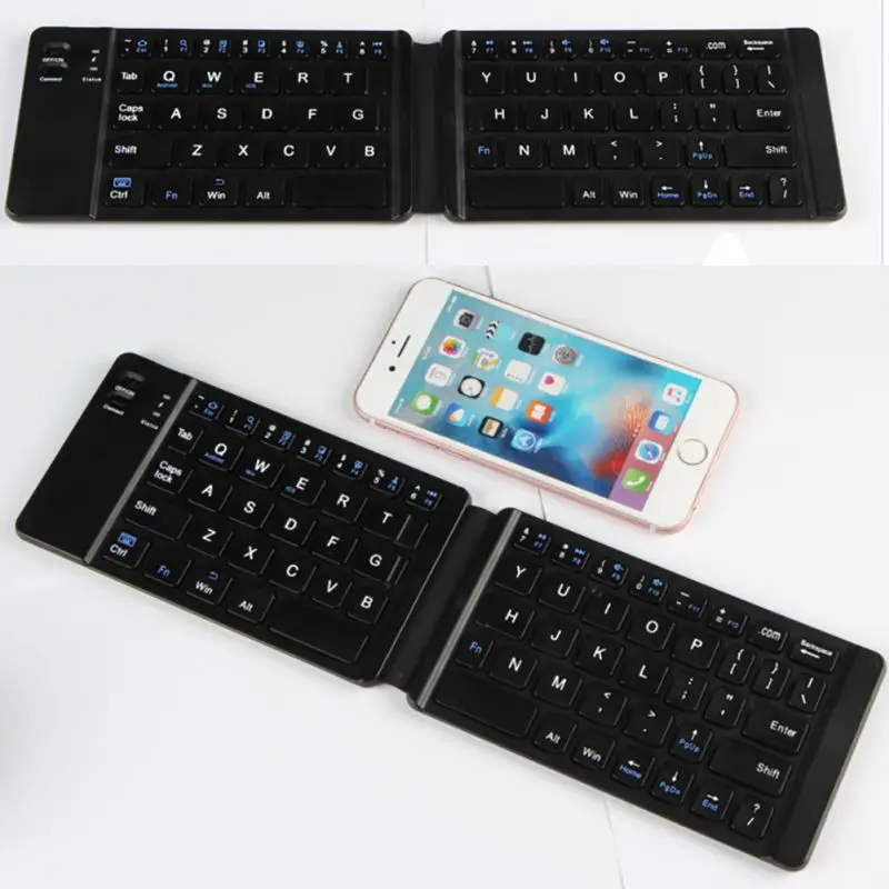 K018 мини портативный складной для Bluetooth клавиатуры мобильного телефона/планшета/ПК беспроводной клавиатуры