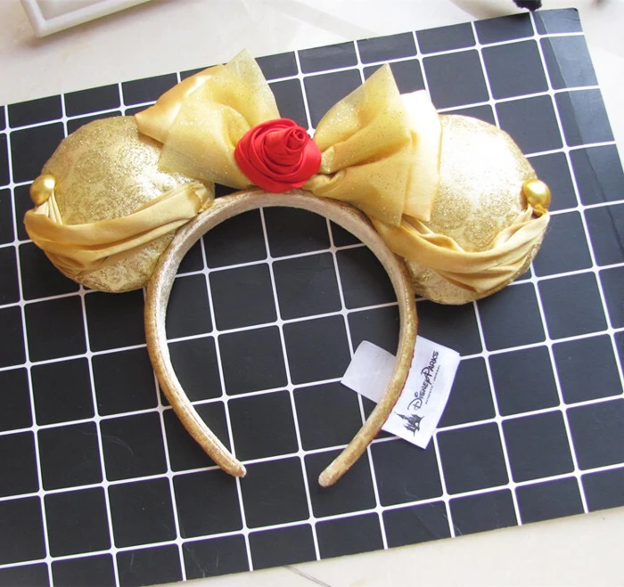 

Minnie Mouse Ear Headband Belle beauty and the beast Gift