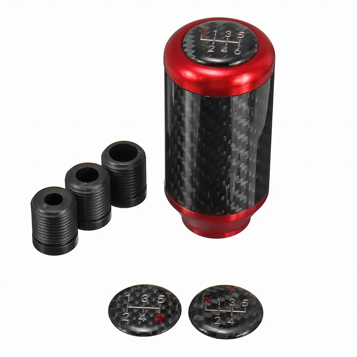 8.5cm Red Car Manual Gear Knob Shifter Stick Shift 5 6 Speed Universal Racing Aluminum with 3 Caps For Vehicle SUV Manual Transmission - Название цвета: 8.5cm Red