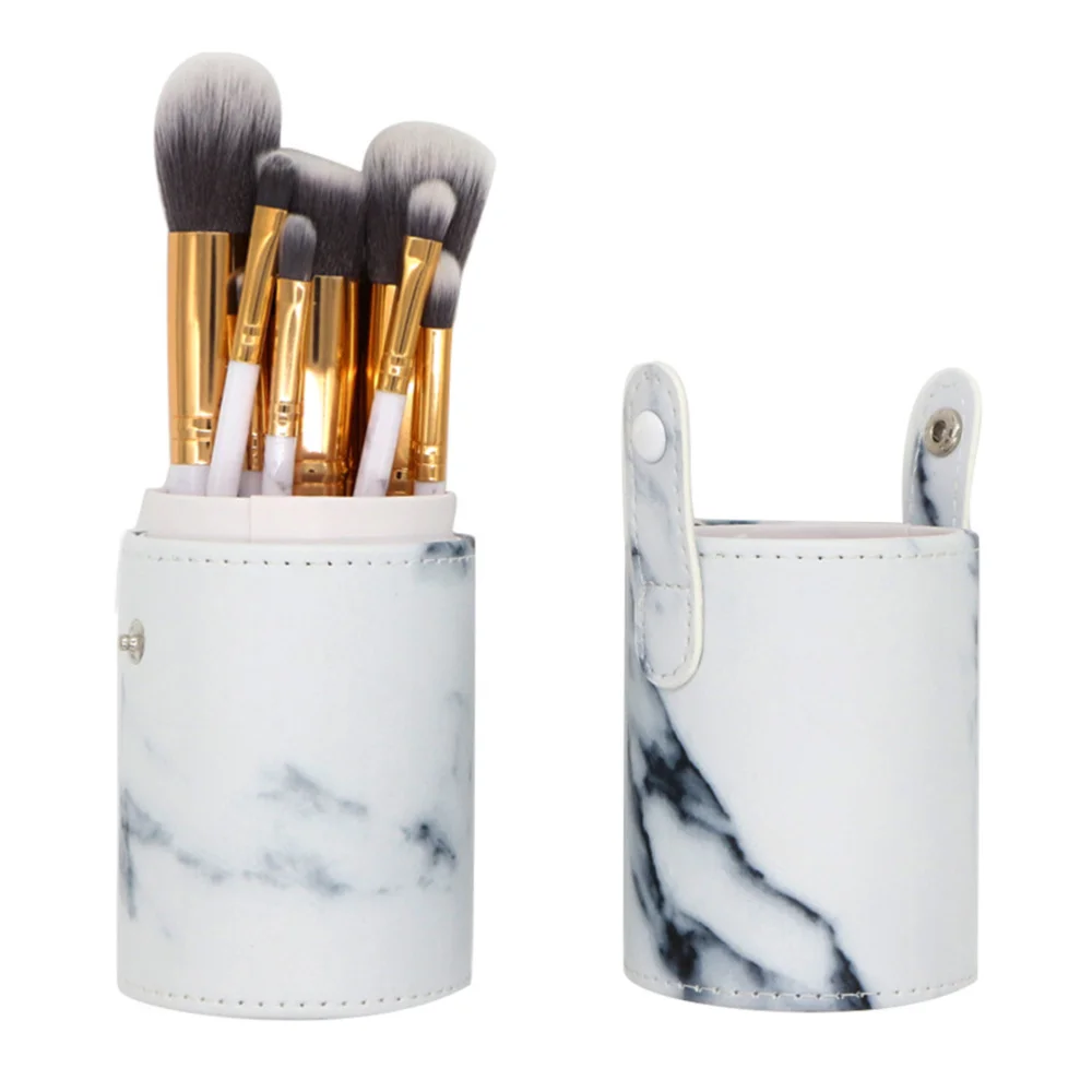 Makeup Brush Cup Holder with Marble Pattern PU Leather Cosmetics Brush Organizer Makeup Brush Cup Holder with Marble Pattern PU Leather Cosmetics Brush Organizer