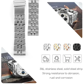 

20mm 22mm 24mm Deployment Buckle Watchband for Breitling Watch Super Ocean Avenger Stainless Steel Silver Gold Black Man TOOLS