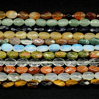 

8x12mm Oval Shape Semi-precious Stone Faceted Loose Beads Strand Egg Shape Crystal Agate DIY Beads Jewelry For Necklace Earring