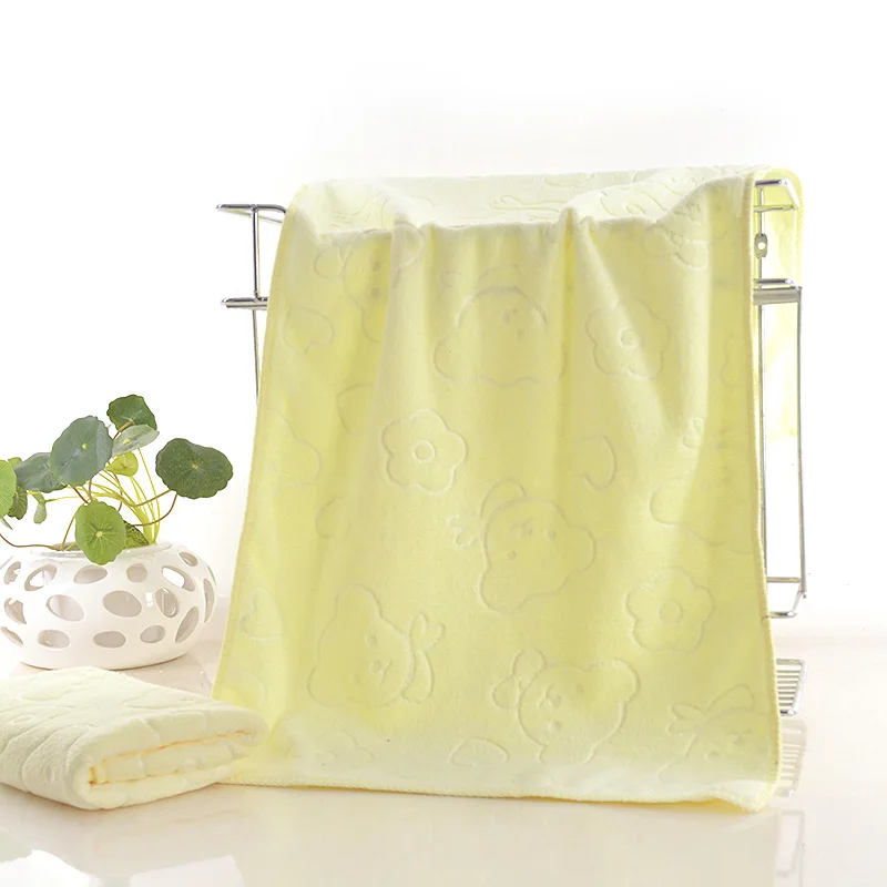 Yellow 35X75 см микрофибра быстросохнущее полотенце медведь банные полотенца с героем мультфильма хлопок мягкое сухое полотенце s кухня чистый абсорбент сплошной цвет полотенце s - Цвет: Yellow