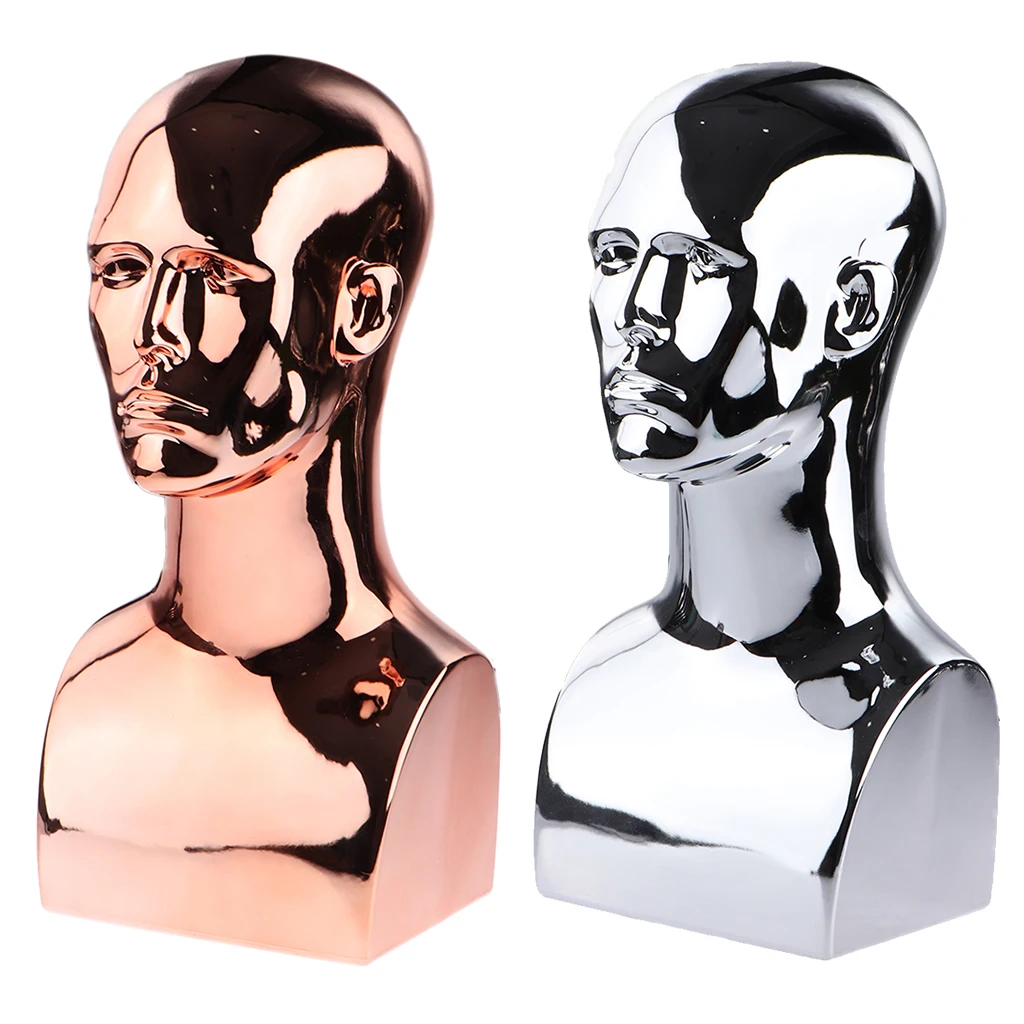 Male Mannequin Head Men Manikin Model with Shoulder Bust for Wigs Hats and Glasses Display Stand