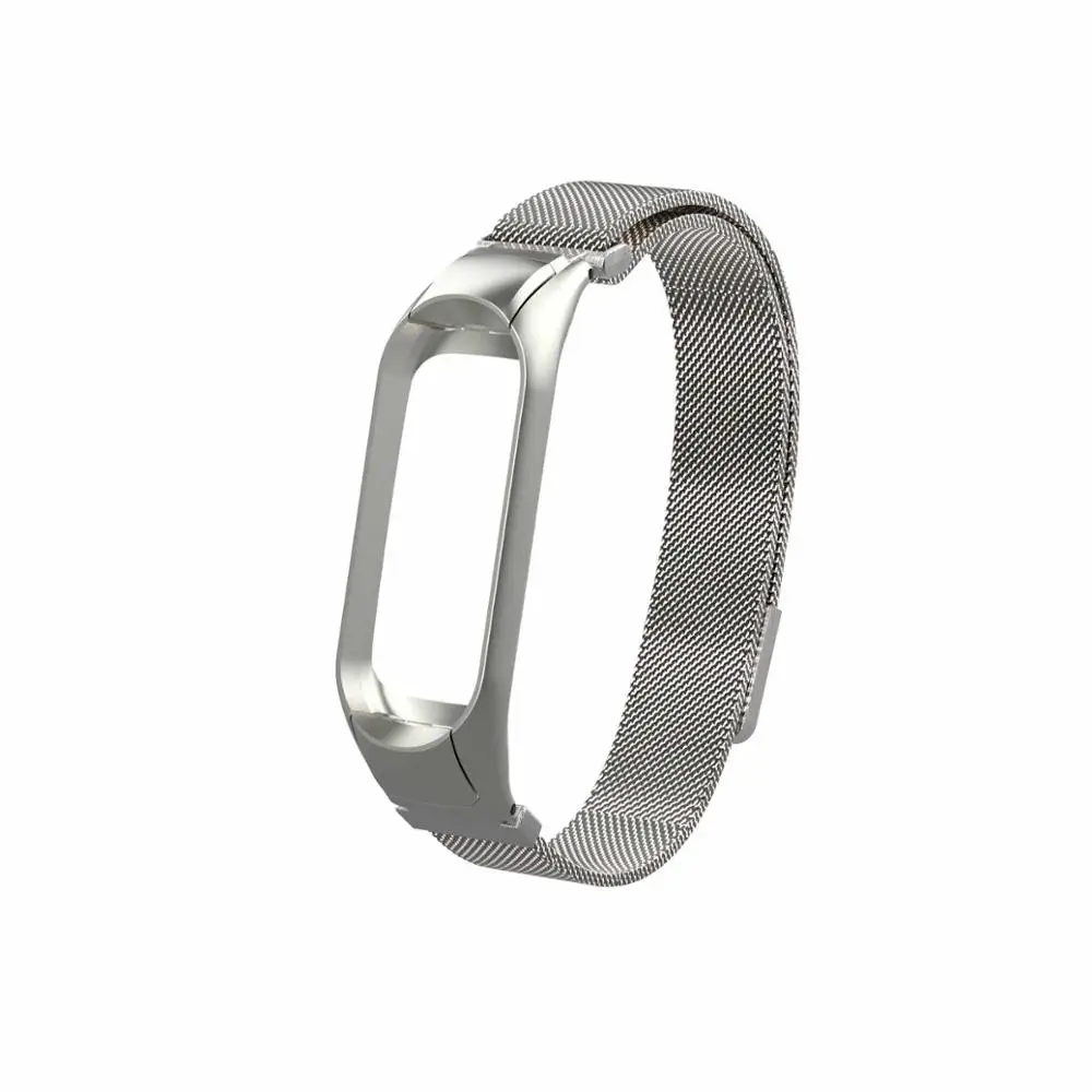 Silver Mi Band 3 ремешок для Xiaomi mi браслет mi lanese ремешок на запястье металлический ремешок mi Band 3 нержавеющая сталь Ремешок Браслет аксессуары - Цвет ремешка: Silver
