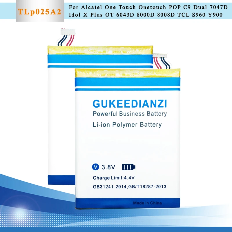 GUKEEDIANZI 2500 мАч сменная батарея TLp025A2 для Alcatel One Touch POP C9 Dual 7047D Idol X Plus OT 6043D 8000D 8008D