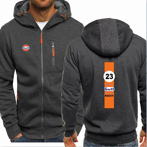 Sudadera con capucha para hombre, con logotipo del Gulf, ropa para parte superior masculina, de manga larga, con estampado de otoño e informal, estilo hip hop Harajuku, con cremallera
