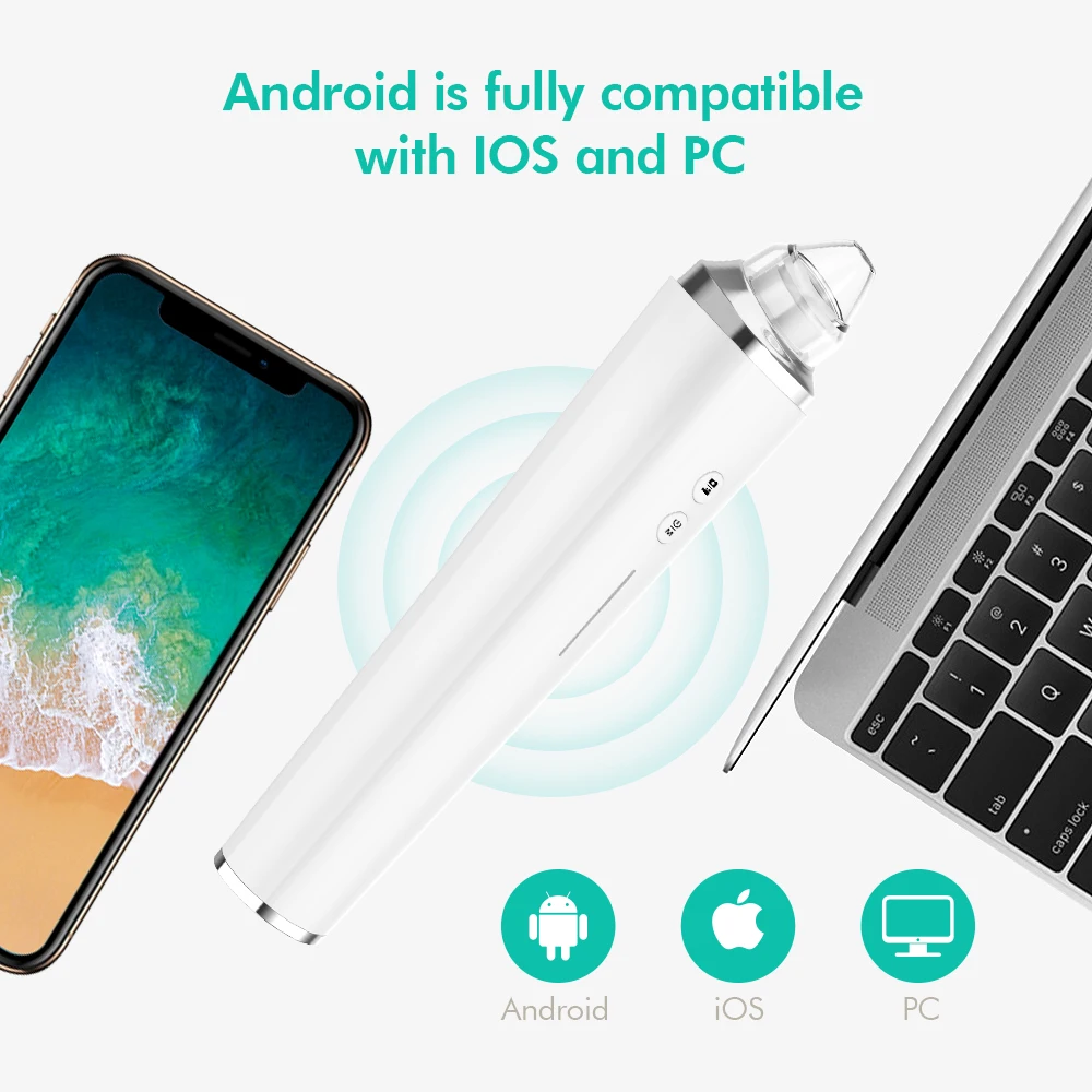 US $21.36 Visual Blackhead Remover Vacuum With WiFi HD Camera Pore Cleaner Vacuum Face Deep Clean Pimple Removal Review Blackheads Cleaner