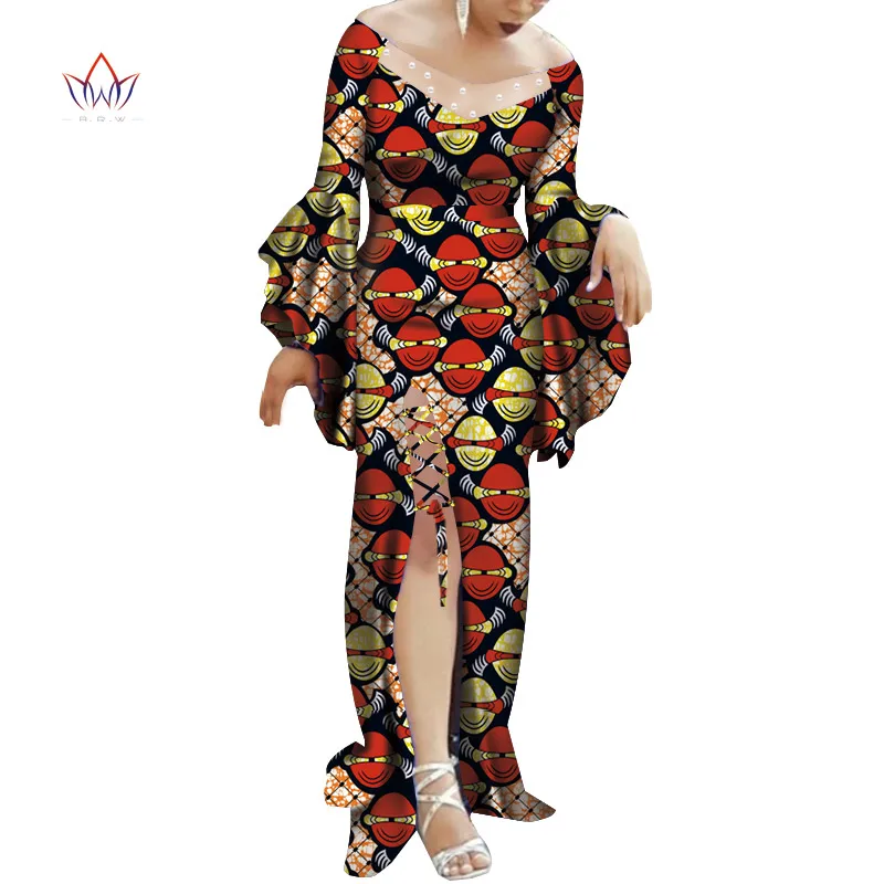 

2020 Long Plus Size Clothing for women Fashion Design Dashiki Women Bazin Riche wax Dress Traditional prints dresses none WY7878