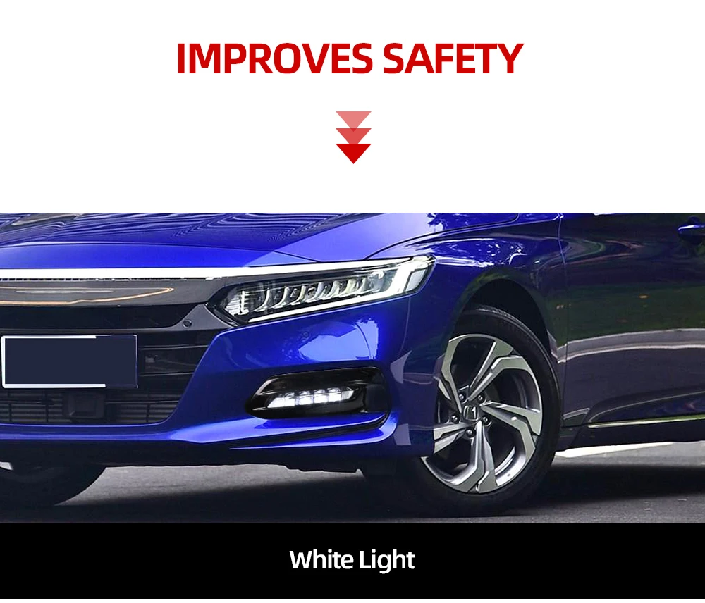 CSCSNL 1 пара, дневной ходовой светильник светодиодный DRL для Honda Accord 10th, противотуманная фара, водительский светильник s, желтый указатель поворота