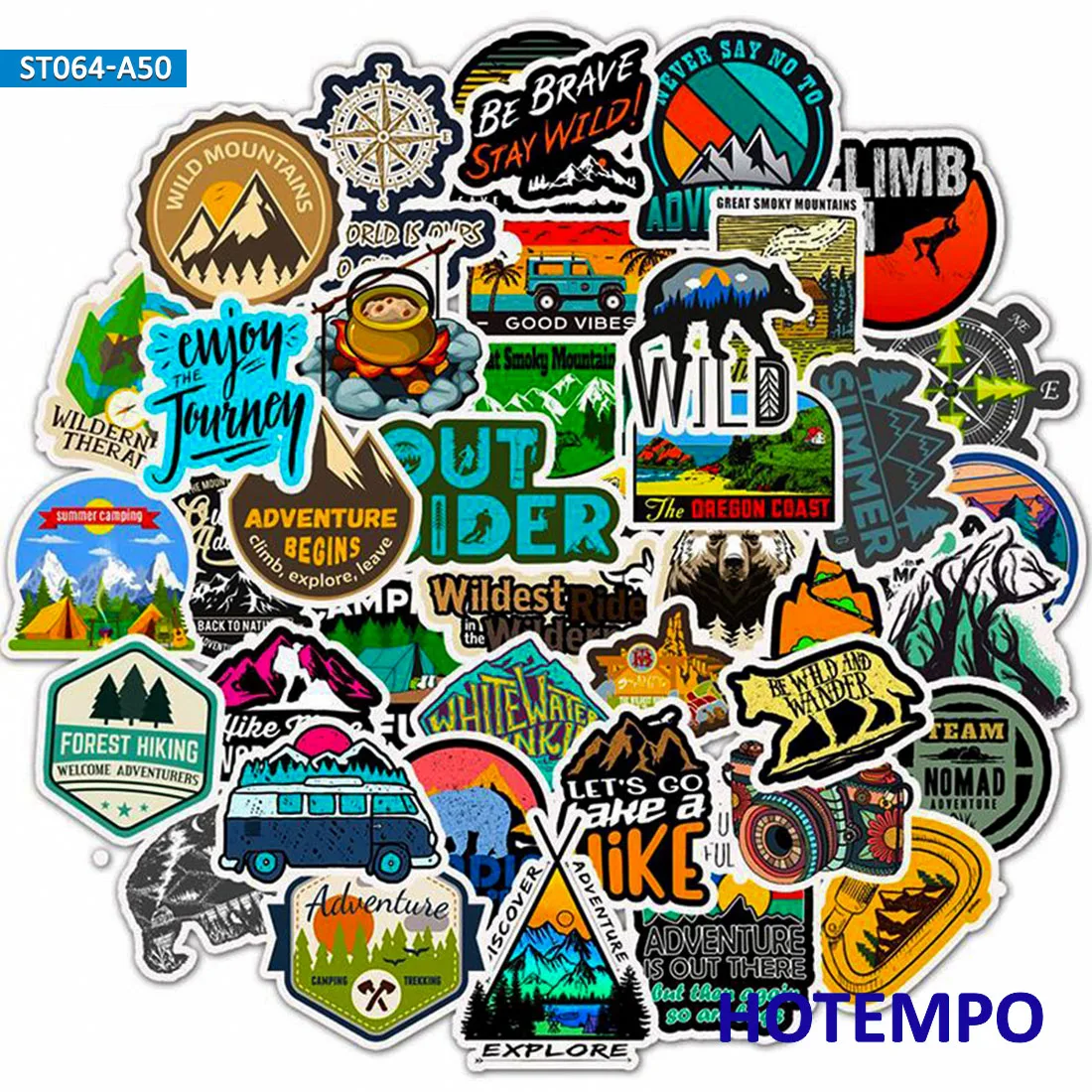 Landscape Stickers Laptop-Luggage Mobile-Phone Travel Climbing Outdoor Camping-Adventure