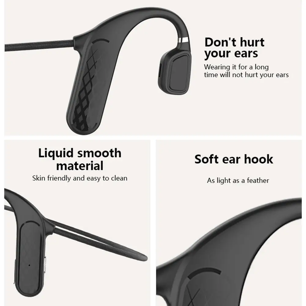Wireless Bluetooth 5 0 Earphone Lightweight HiFi Bone Conduction HD Call IPX5 Waterproof Business Sports Earbuds with Microphone