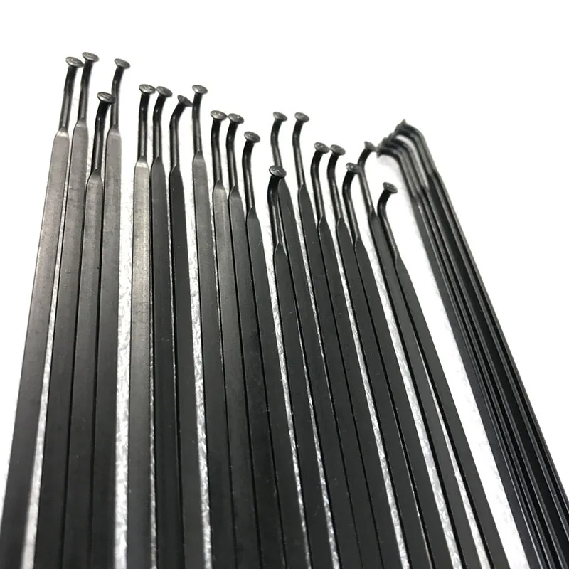Pillar PSR Aero 1432 spokes J-bend J-type Straight Pull Head ROAD or Disc Stainless Steel Bladed Flat Spokes with Free Nipples