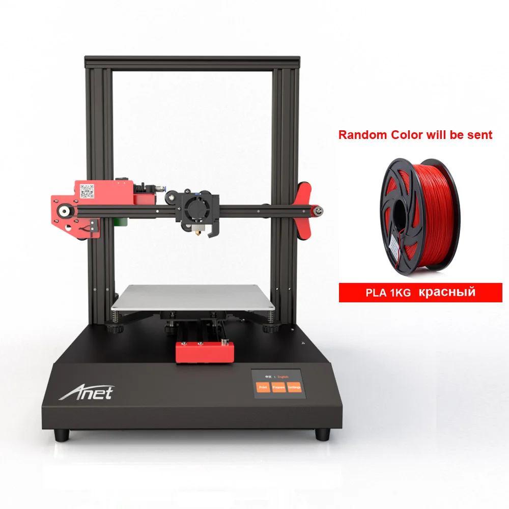 New Arrival ET4 Anet Metal 3D Printer 3D Kit Auto Leveling& Loading Filament Detection Resume Printing With 8GB Micro SD Card - Цвет: ET4 With 1KG PLA