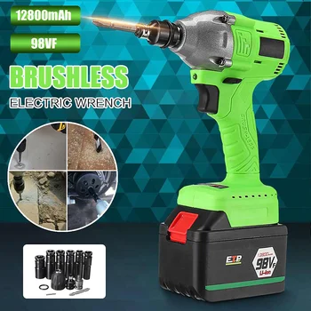 

98/128/168/188VF 220V Brushless Cordless Impact Electric Wrench 460N.m Home Hand Power Tools With Rechargeable Battery