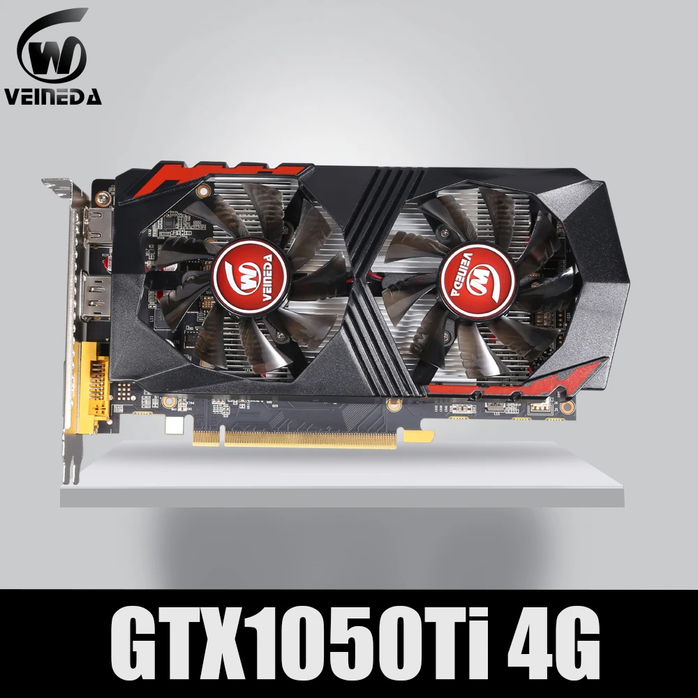 VEINEDA графическая карта GTX1050Ti GPU 4 ГБ DDR5 PCI-E 128 бит для nVIDIA VGA карты Geforce GTX1050ti Hdmi Dvi игра 1050