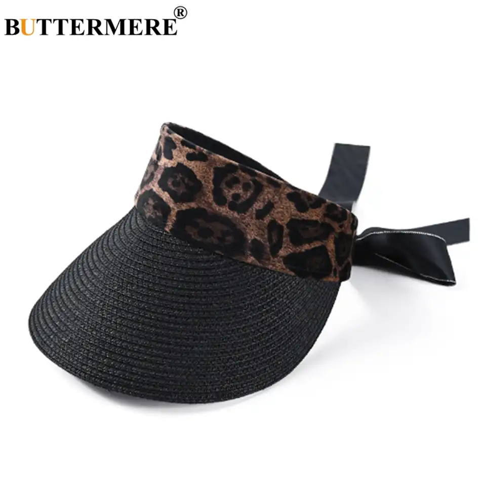 Buttermere Vizor Gunes Sapkalari Kadin Leopar Siyah Sapka Sapka Kadin Moda Yay Tatil Plaj Uzun Agiz Ayarlanabilir Bayanlar Yaz Sapka Women S Sun Hats Aliexpress