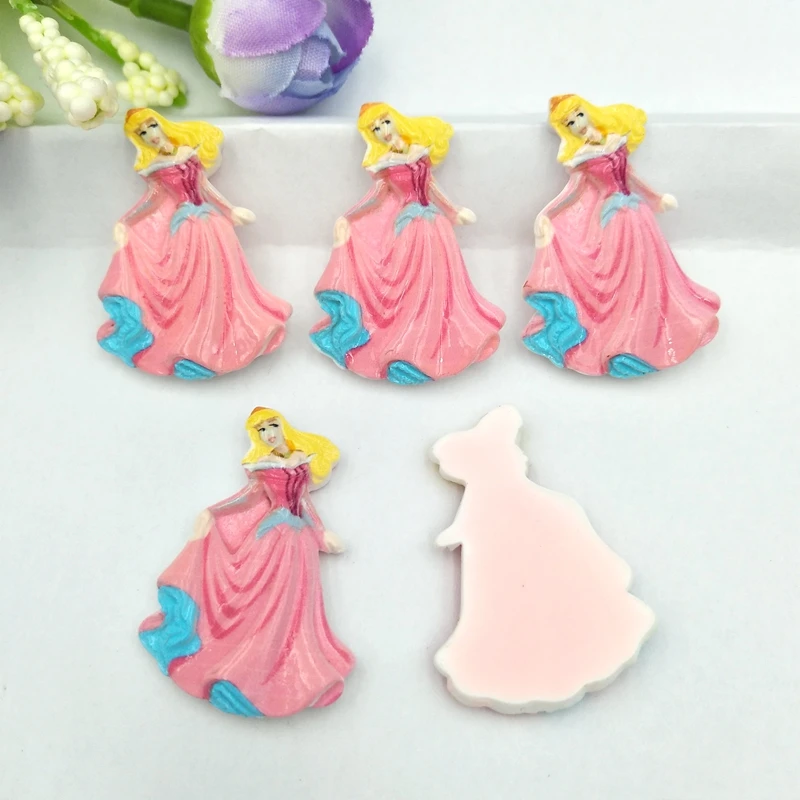 10pcs new Flat back resin princess Children send hair clips Miniature Pattern Applique DIY Home Decor Scrapbook Craft