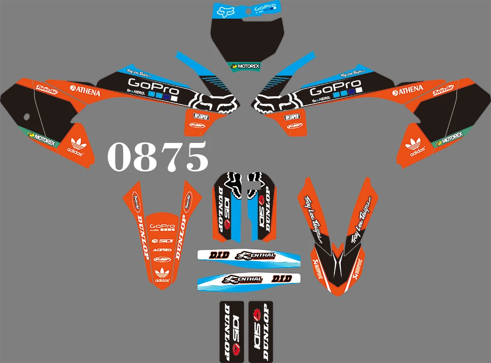 0875 мотоциклетные команды графические и фоны наклейки Наборы для KTM SX65