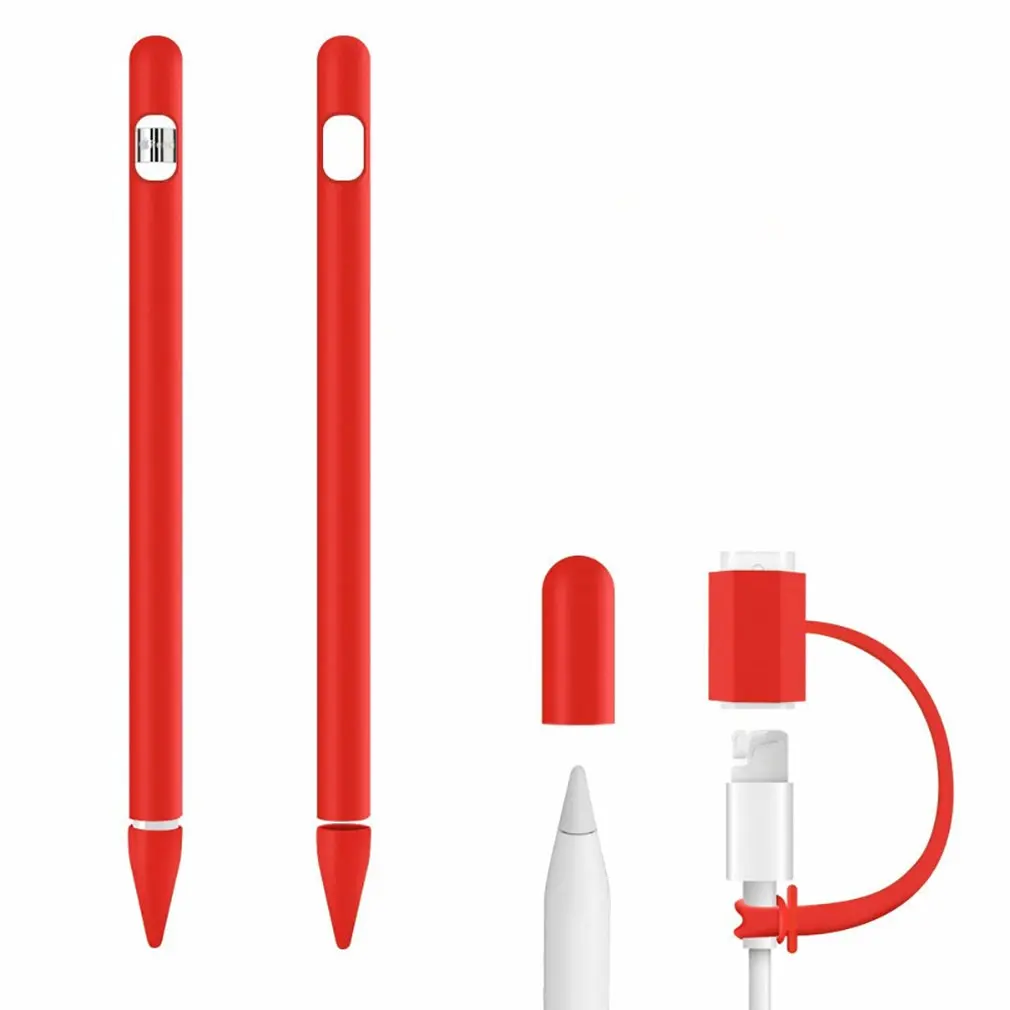 Цветной мягкий силиконовый совместимый для Apple Pencil чехол совместимый для iPad Tablet стилус защитный чехол