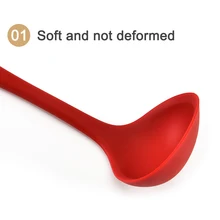 Силиконовая суповая ложка высокотемпературная устойчивая с длинной ручкой Совок Кухонные принадлежности SNO88