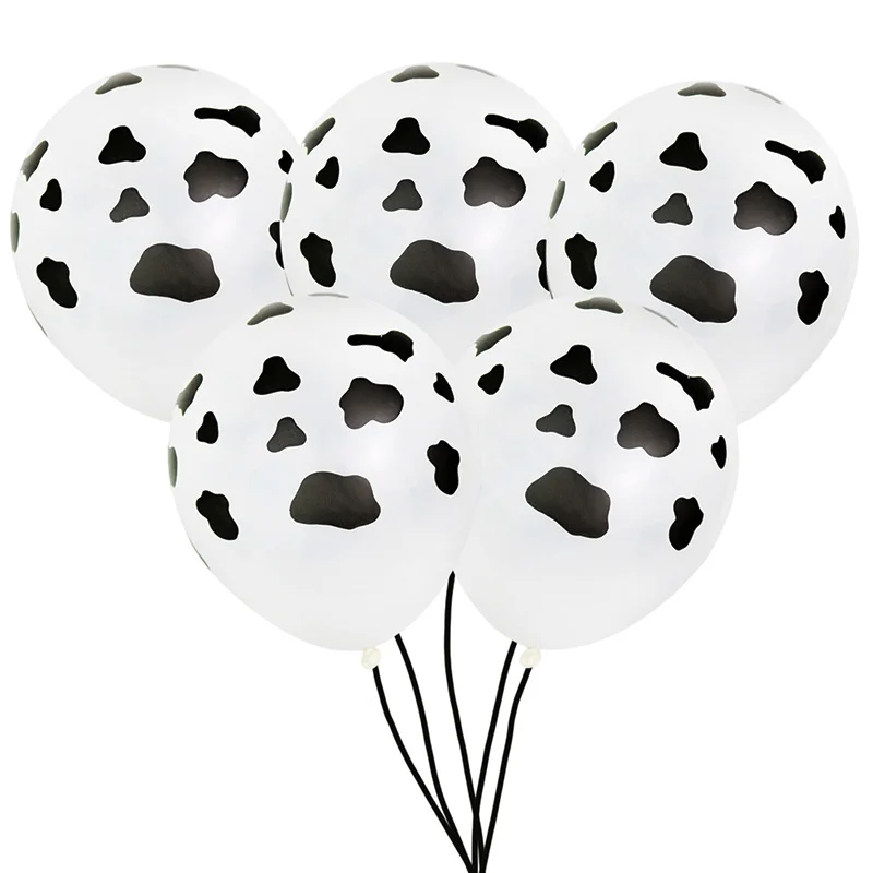 5pcs cow 5/10 шт. 12 дюймов с изображением коровы с принтом воздушных шаров из латекса, День рождения украшения гелий Детские шарики детского дня рождения воздушные шары шаровые - Цвет: 5pcs cow