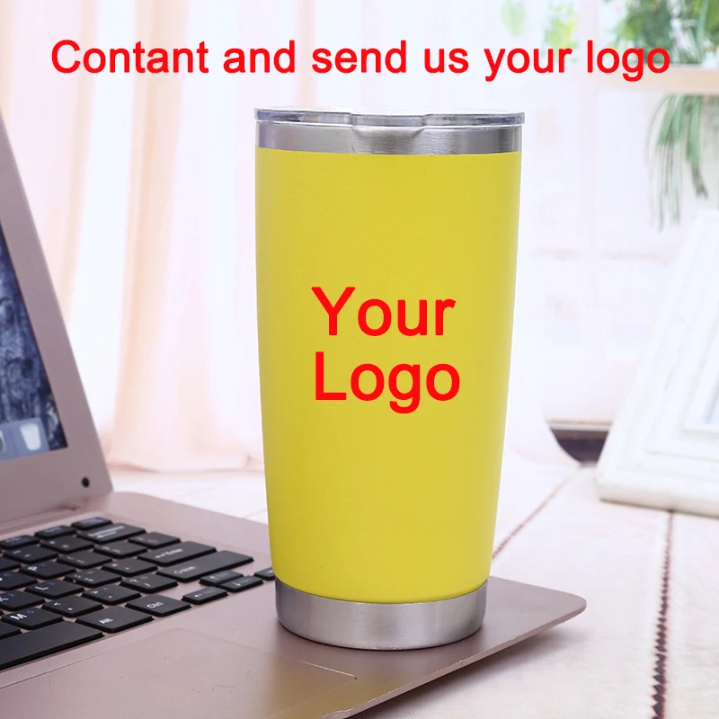 Cheap Double wall stainless steel mug cup water bottle car cup green flower print logo mug