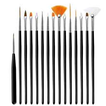 Nagel Pinsel Für Maniküre Gel Pinsel Für Nail art 15 Teile/satz Nagel Pinsel Acryl Flüssigkeit Pulver Carving Gel Pinsel