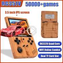 Rg351v handheld game console emulador embutido 50000 + jogos 3.5 polegada ips tela retro jogador de jogo para ps1 n64 nds gba dc wifi