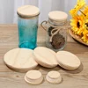 Bamboo Lids Reusable Mason Jar Canning Caps Non Leakage Silicone Sealing Wooden Covers Drinking Jar Home Kitchen Supplies ► Photo 2/6
