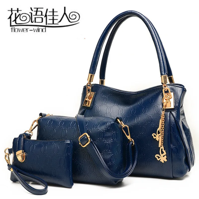 

2019 Europe And America Fashion Three-piece Set WOMEN'S Bag Embossed Picture Portable Shoulder Bag WOMEN'S Bag Large Bag