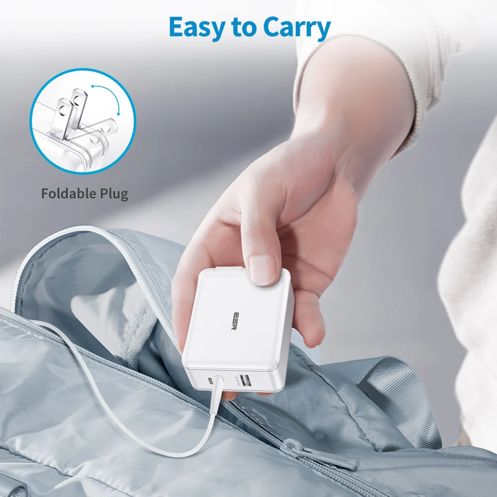 ESR 30W Power Delivery Charger Type C to Lightning Cable Fast Charger Plug USB C PD Charger 5V for MFi Charger for iPad iPhone