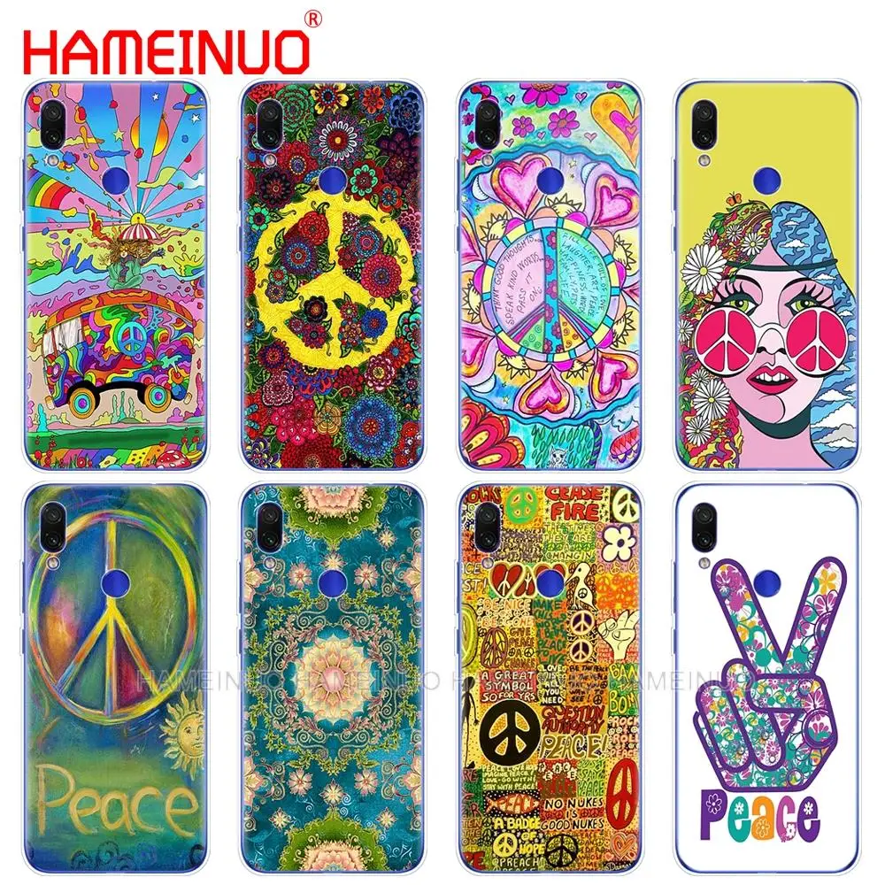 Силиконовый чехол для xiaomi mi 9 SE 9t PRO CC9 A3 Lite redmi NOET 7 7S 7A go k20 y3 Hippie Psychedelic Art Peace |