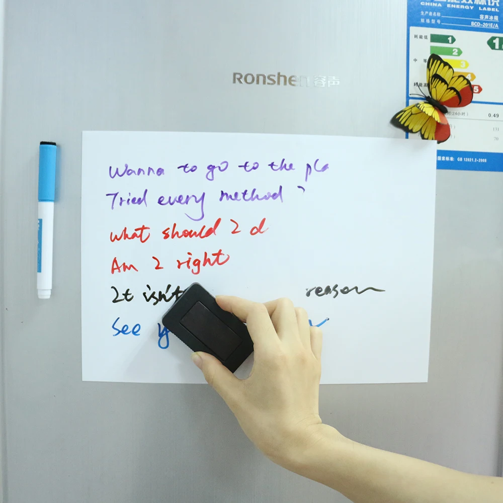 Гибкий магнитный лист для этикеток, наклейки на холодильник, магнитный рисунок, сообщение для записей, доска для холодильника, Настенный декор, стикер